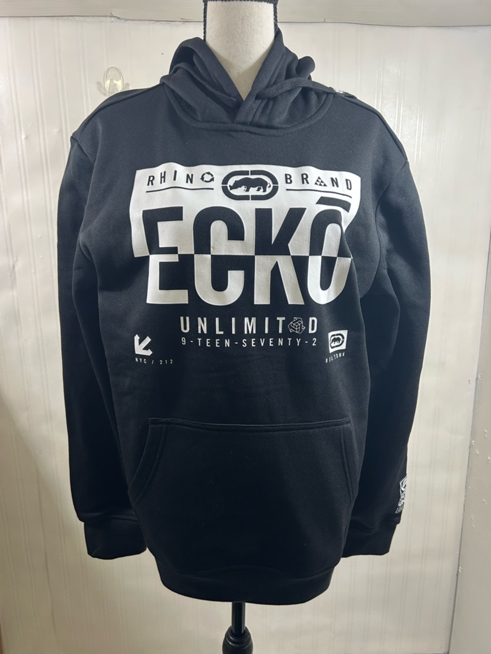 Ecko Unlimited Black Hoodie with White Logo